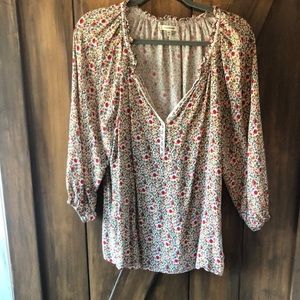 Max Studio balloon sleeve floral top size L